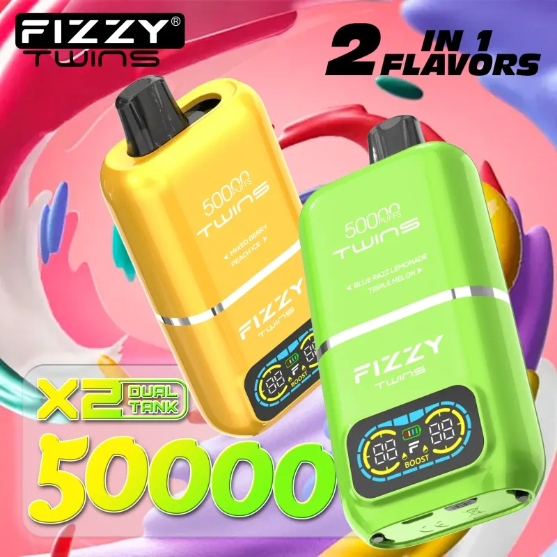 Fizzy 50k Puffs 50000 Twins 2'si 1 arada AB Depo Tek Kullanımlık Vape